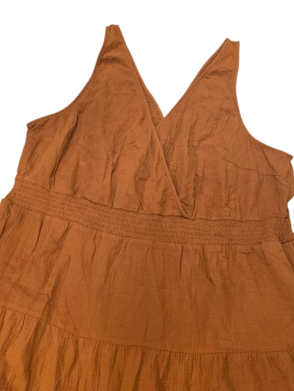 Universal Thread Burnt Orange Gauze Sleeveless Tiered Dress 3x - Picture 4 of 6
